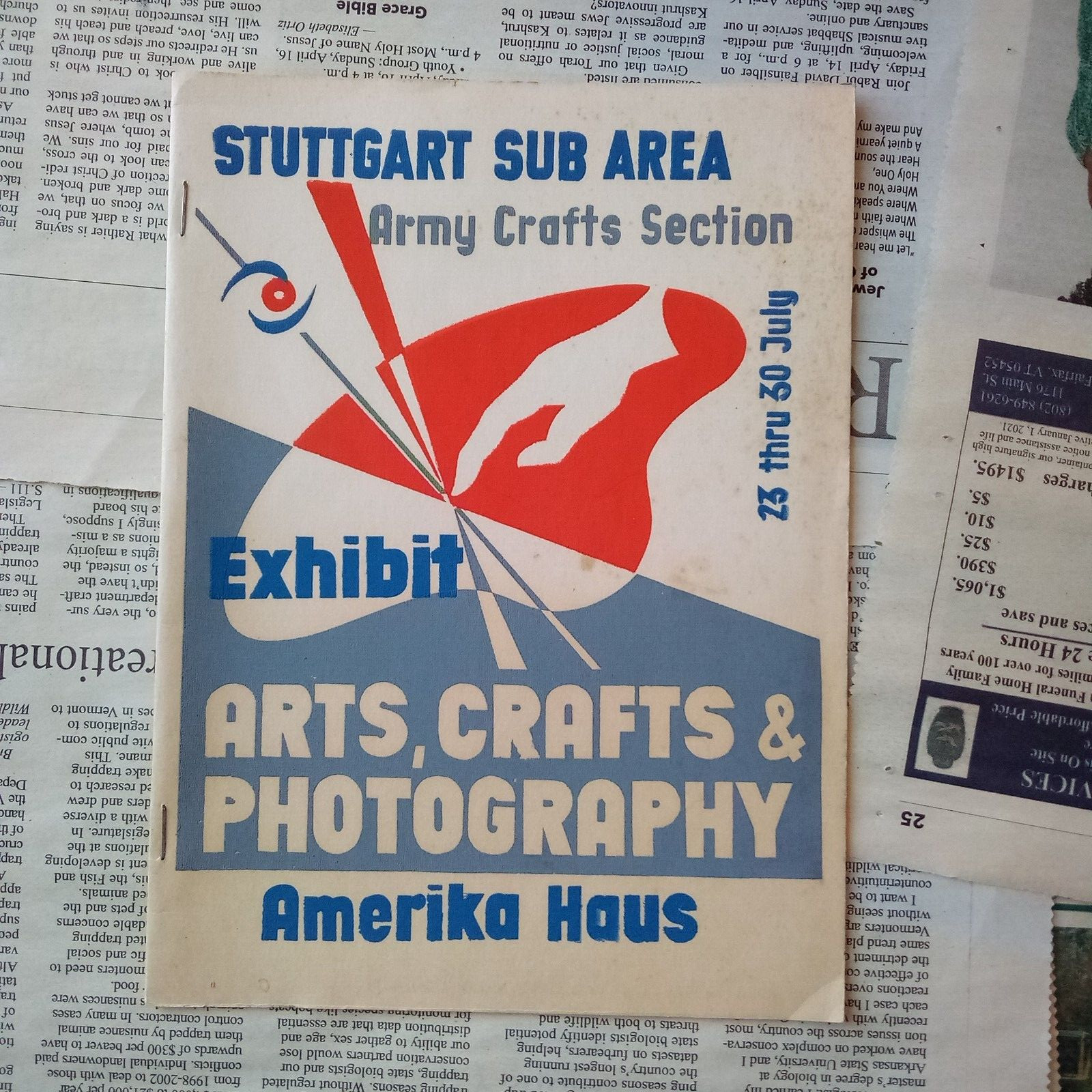 US Army Exhibit Catalog - Amerika Haus - Stuttgart - Germany