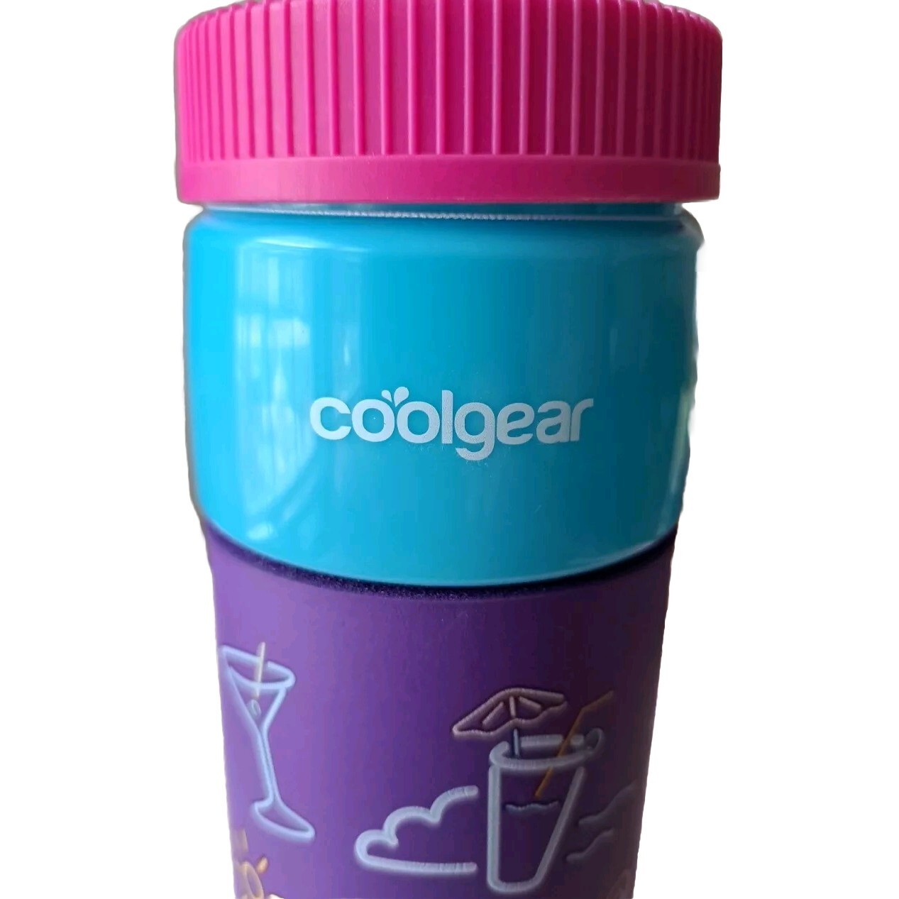 Coolgear Tumbler Retro Bottle Comfort Grip Purple Hydration 24 Oz NEW!