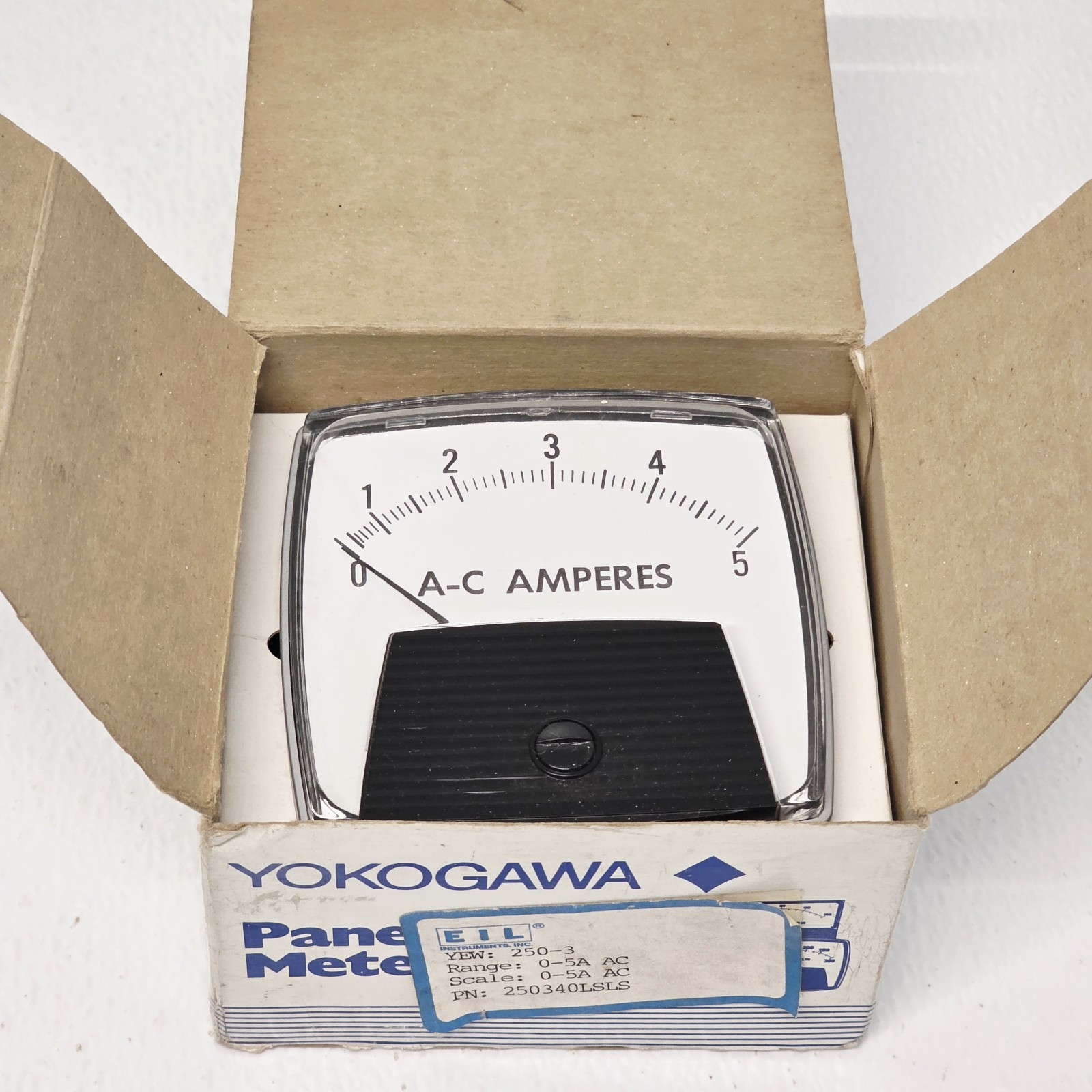 YOKOGAWA 250340-LSLS AC Amperes Panel Meter Scaled 0-5 250340LSLS 0-5A AC *NOS*