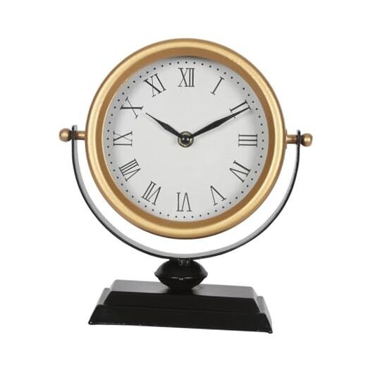 Desk Clock - Classic Vintage Clock and Decorative Shelf Decor,Silent Non