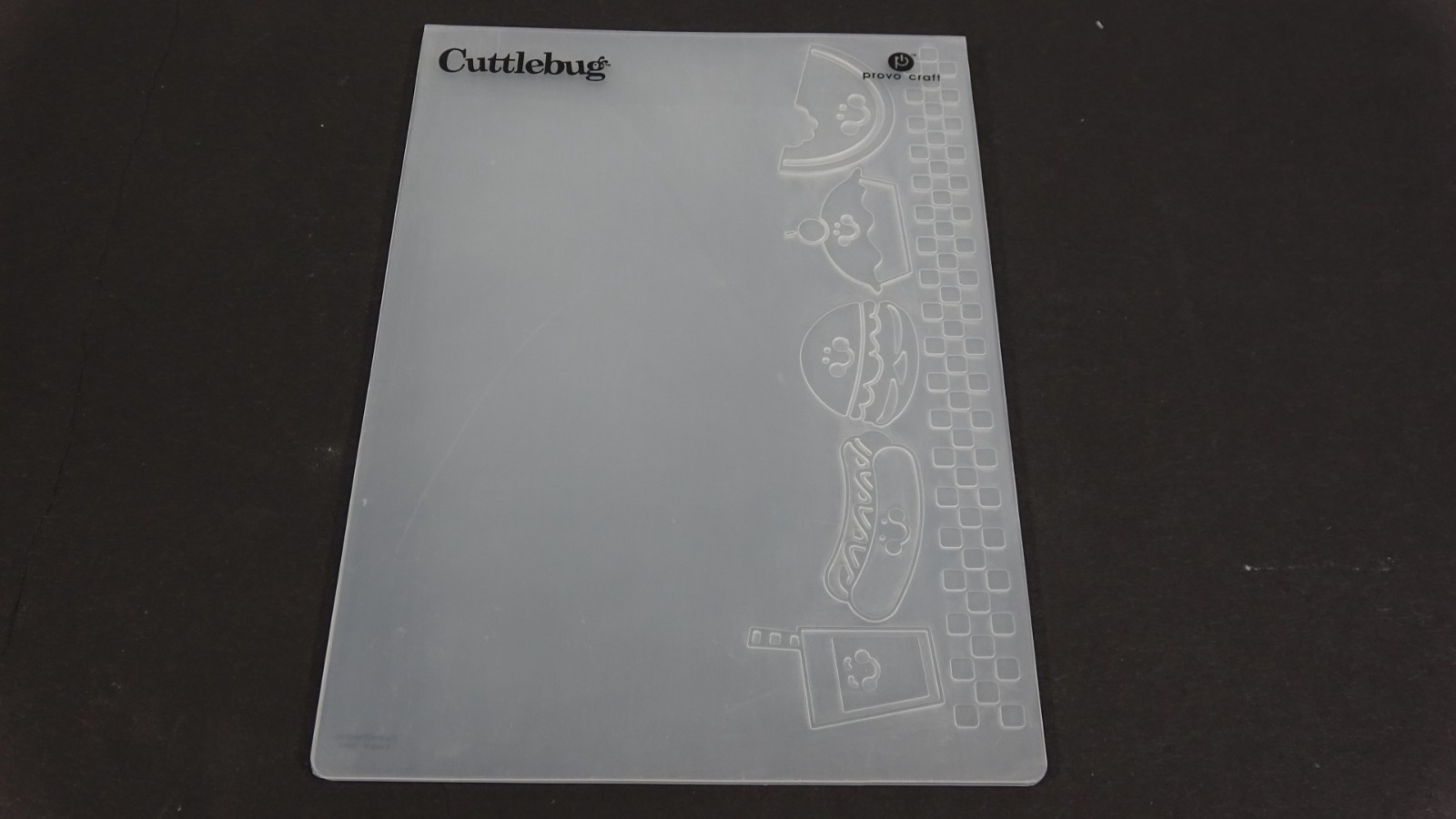 Cuttlebug Provo Craft Embossing Folder Picnic Food Burger Hot Dog Shake Pie