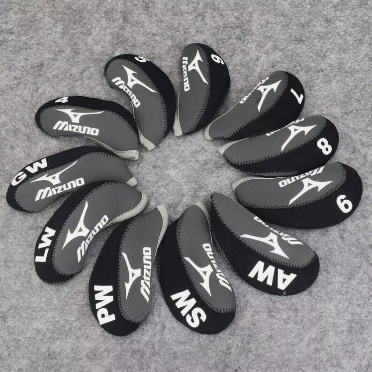 Golf Club Iron 4-9-LPSAG Head Cover Mizuno Neoprene Grey Style 11Pieces Set