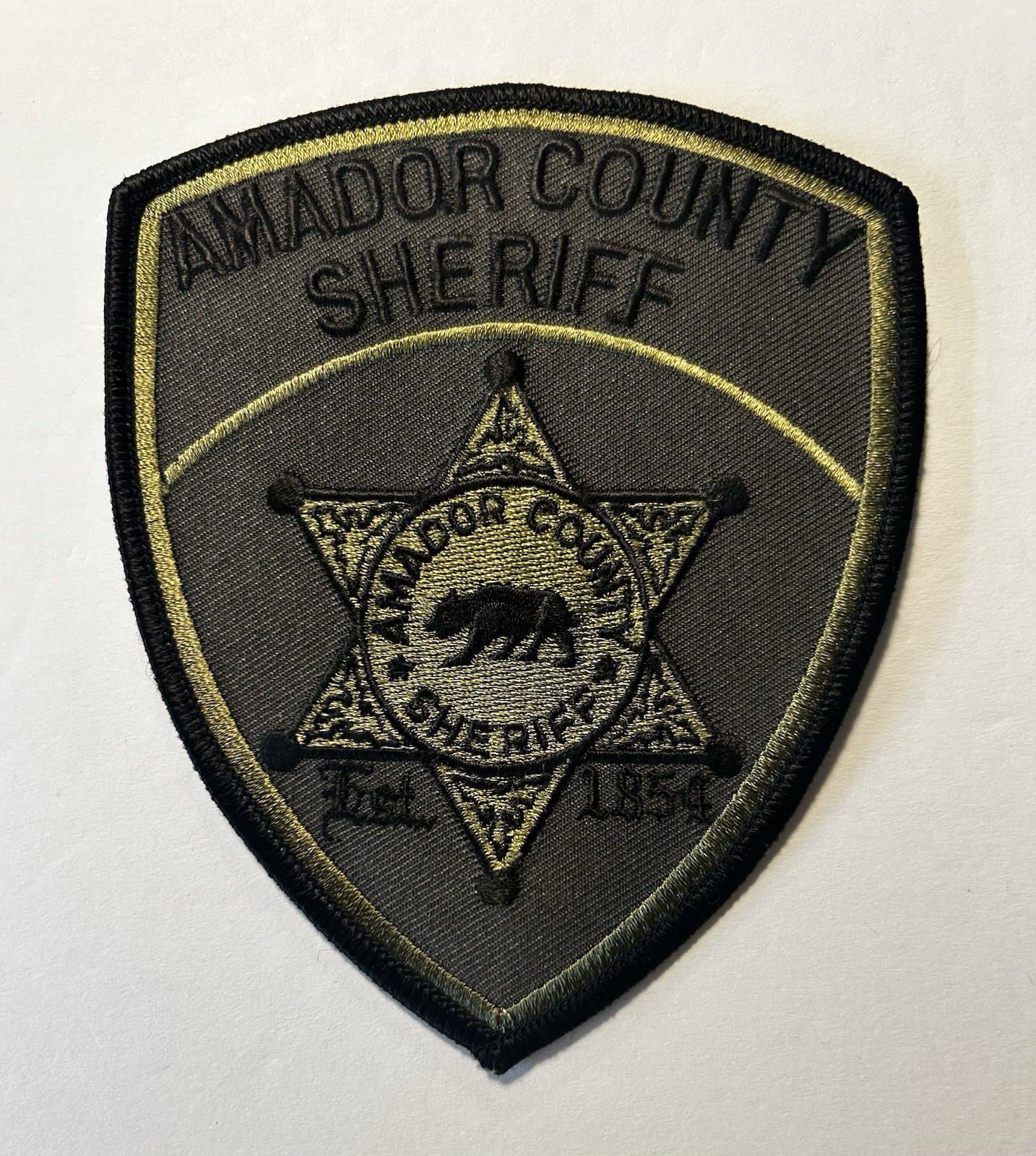 CALIFORNIA CA GREEN AMADOR COUNTY SHERIFFS OFFICE SUBDUED SWAT PATCH BEAR #PDD33