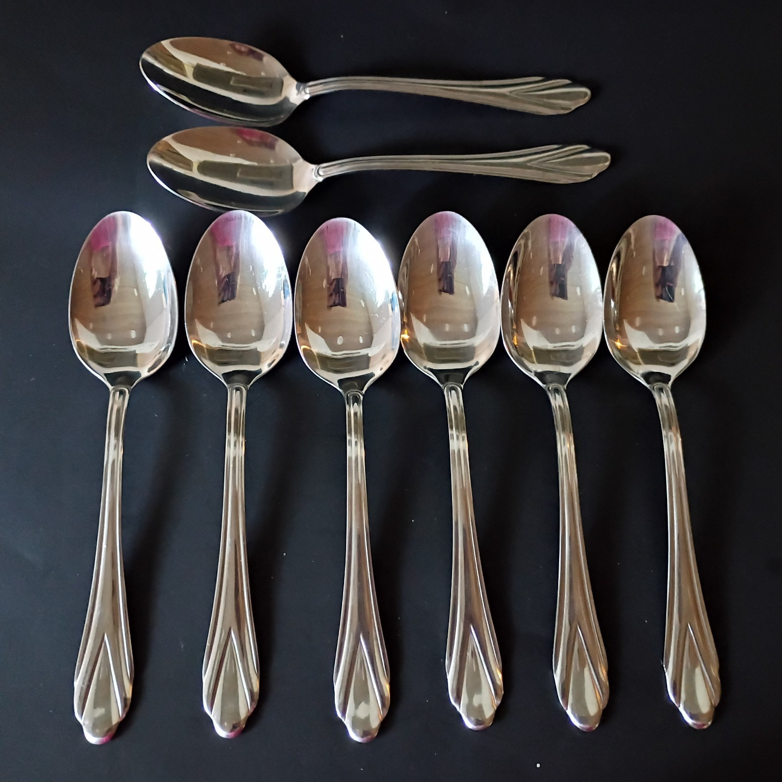 Hampton Silversmiths ROSE Stainless Flatware 45 Pcs, 8 Place Settings