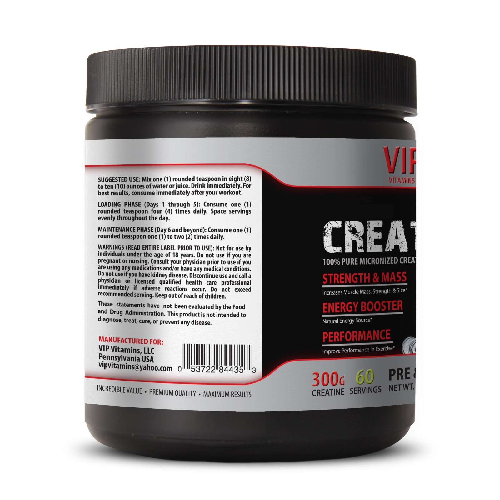 energy boost for men - MICRONIZED CREATINE 300G - brain development 2 CAN