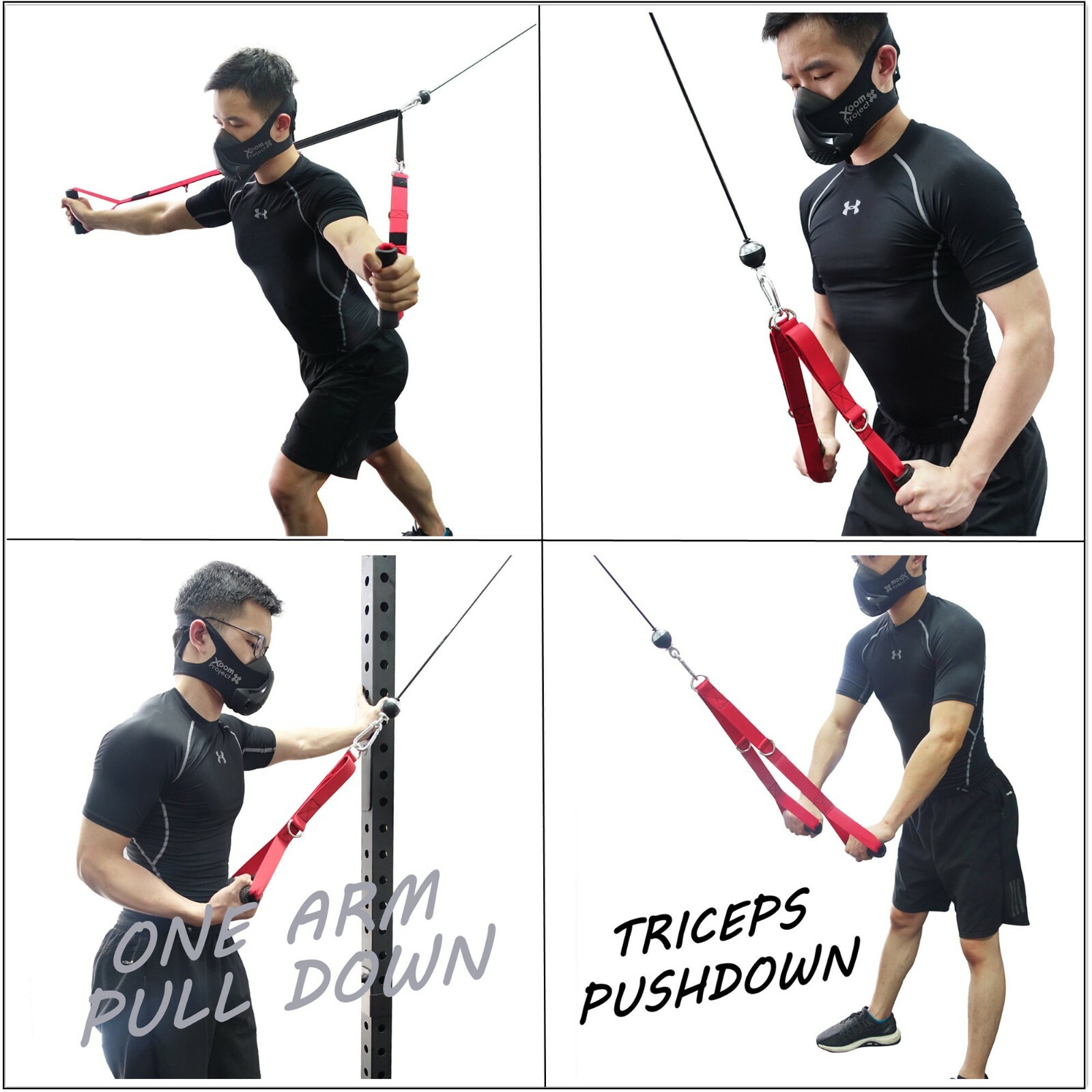 4 in 1 Multifunction Grip Handle Triceps Rope LAT Pulldown Exercise Gym Handles