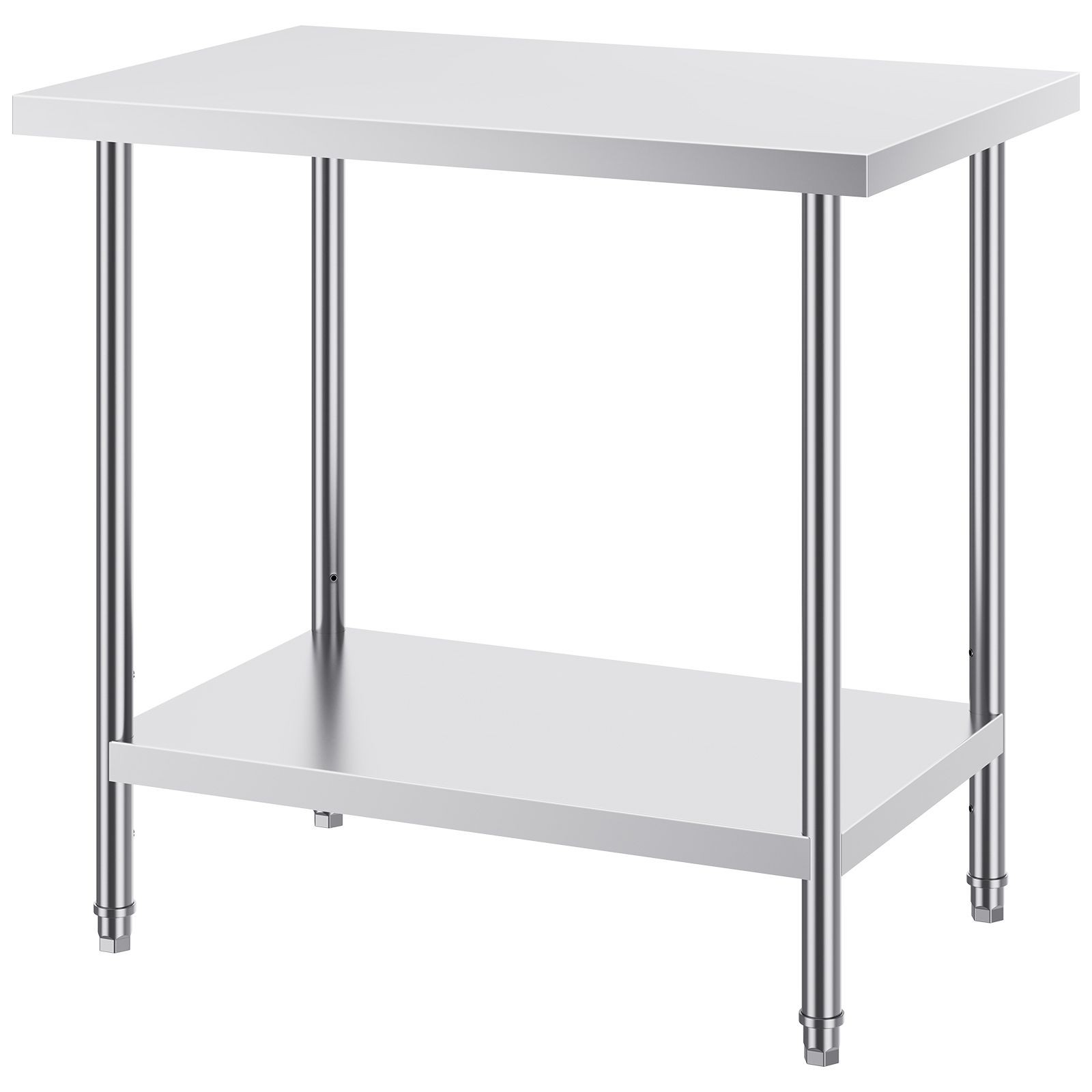 Stainless Steel Prep Table 24x36x34in, 750lb Capacity, 3-Level Adjustable