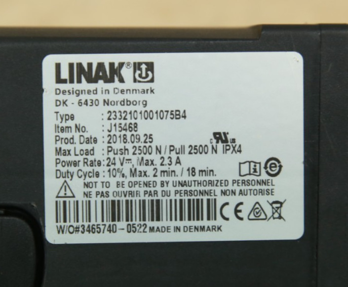 TESTED Linak Backrest Recline Actuator for Quickie Power Chairs DK-6430 J15468
