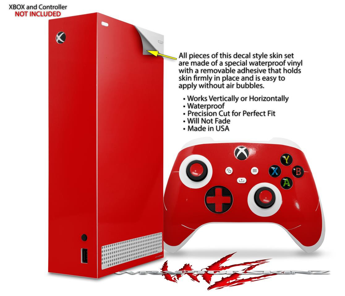 Skin Wrap for XBOX Series S Console Controller Solids Collection Red