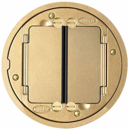Hubbell Wiring Device-Kellems S1tfcbrs Electrical Box Cover, 2 Gangs, Round,
