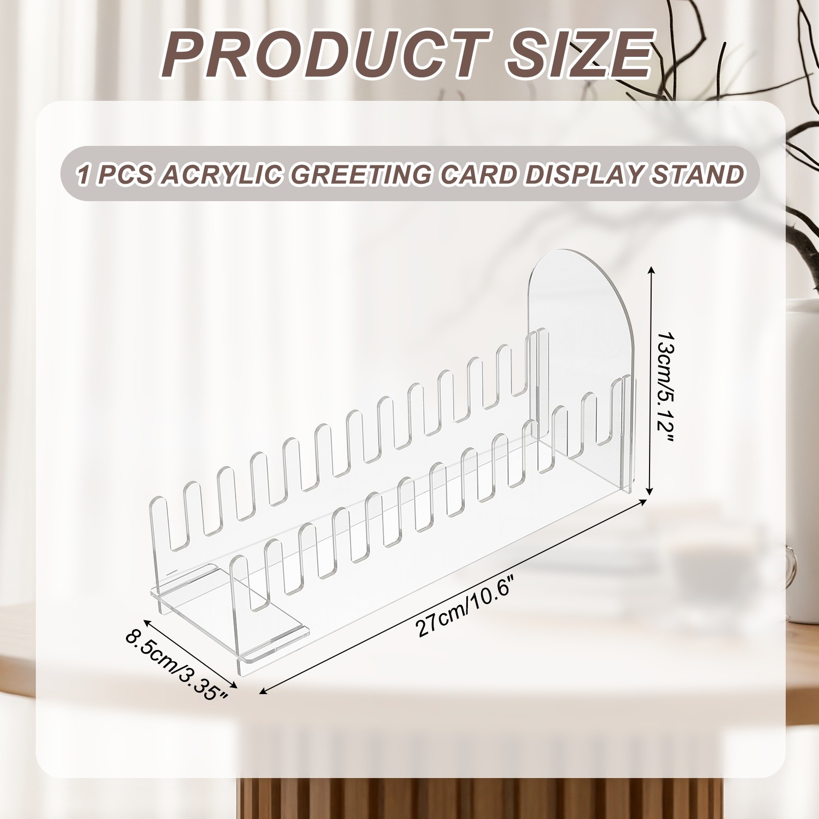 12-Tier 1Pack Clear Greeting Card Display Stand, Clear