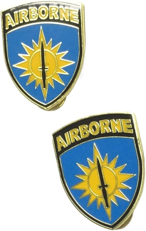 PAIR OF US ARMY PACIFIC SPECIAL FORCES AIRBORNE COMMAND DIVISION DRESS LAPEL PIN