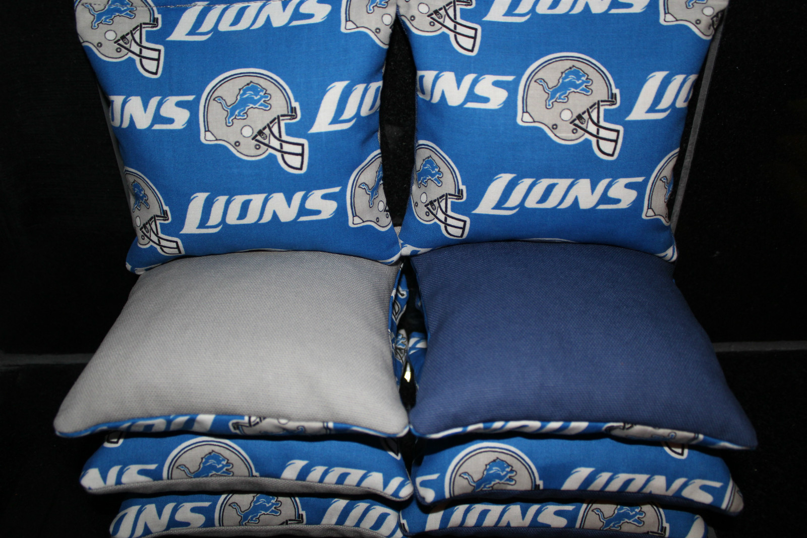 8 All Weather CORNHOLE BEANBAGS made w DETROIT LIONS Cornhole Bean Bags Fabric