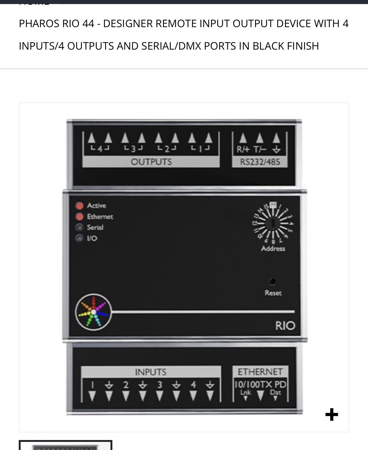 Pharos Designer Remote Input Output Device 44 (4 Input/4 Output, Serial/DMX)