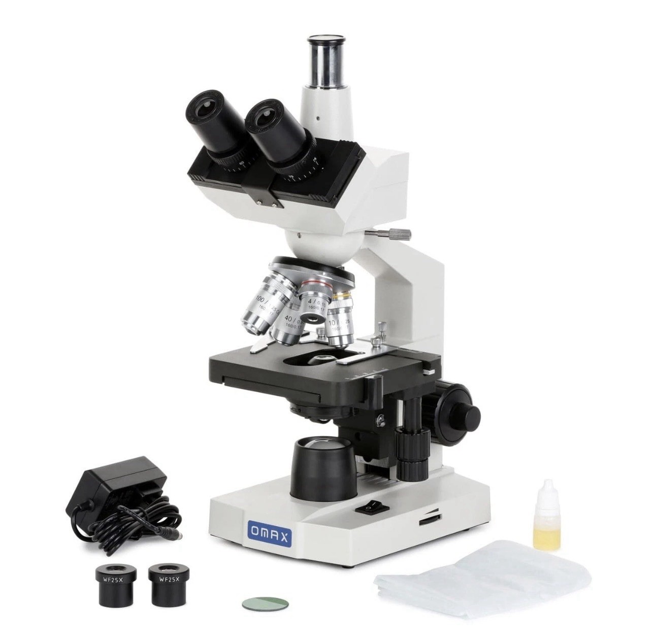 OMAX M83EZ 40X-2500X LED Trinocular Lab Compound Microscope w/ Mechanical Stage
