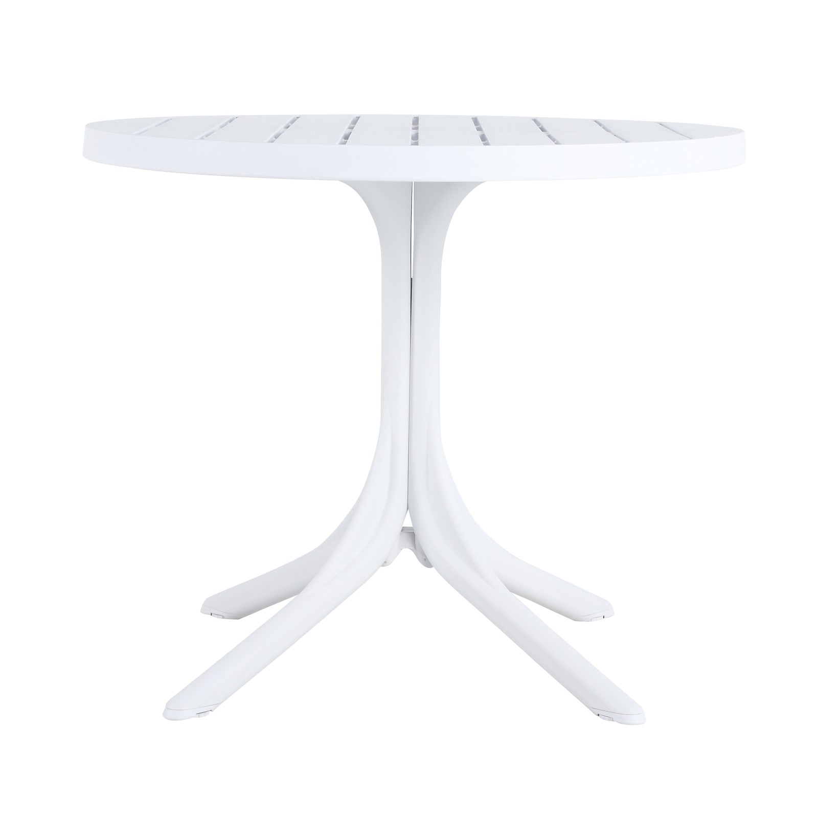 White Round Polypropylene Dining Table 36" Indoor/Outdoor 220 lbs Capacity
