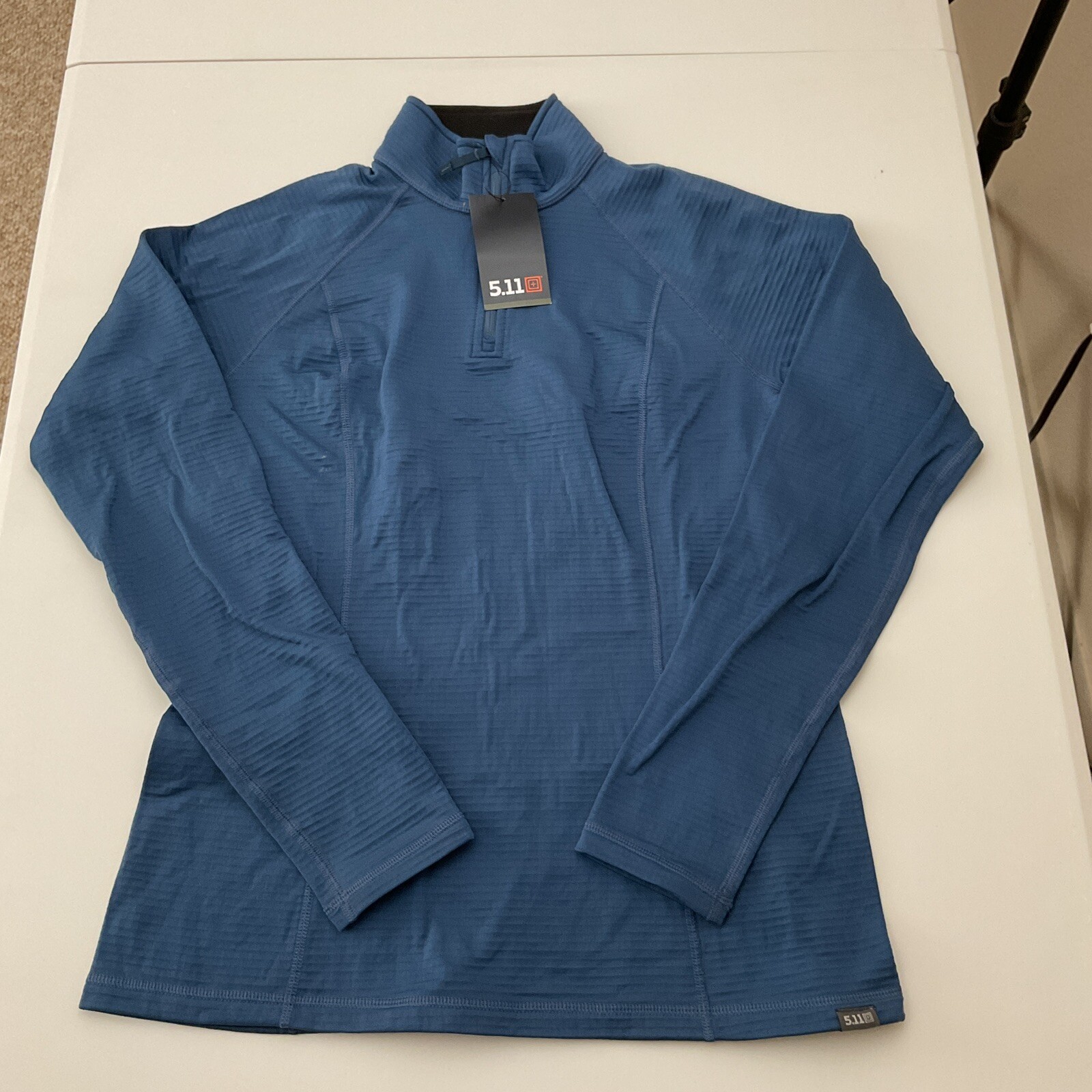 62417 5.11 Tactical Women’s Stratos 1/4 Zip Pullover Shirt Small - Ensign Blue