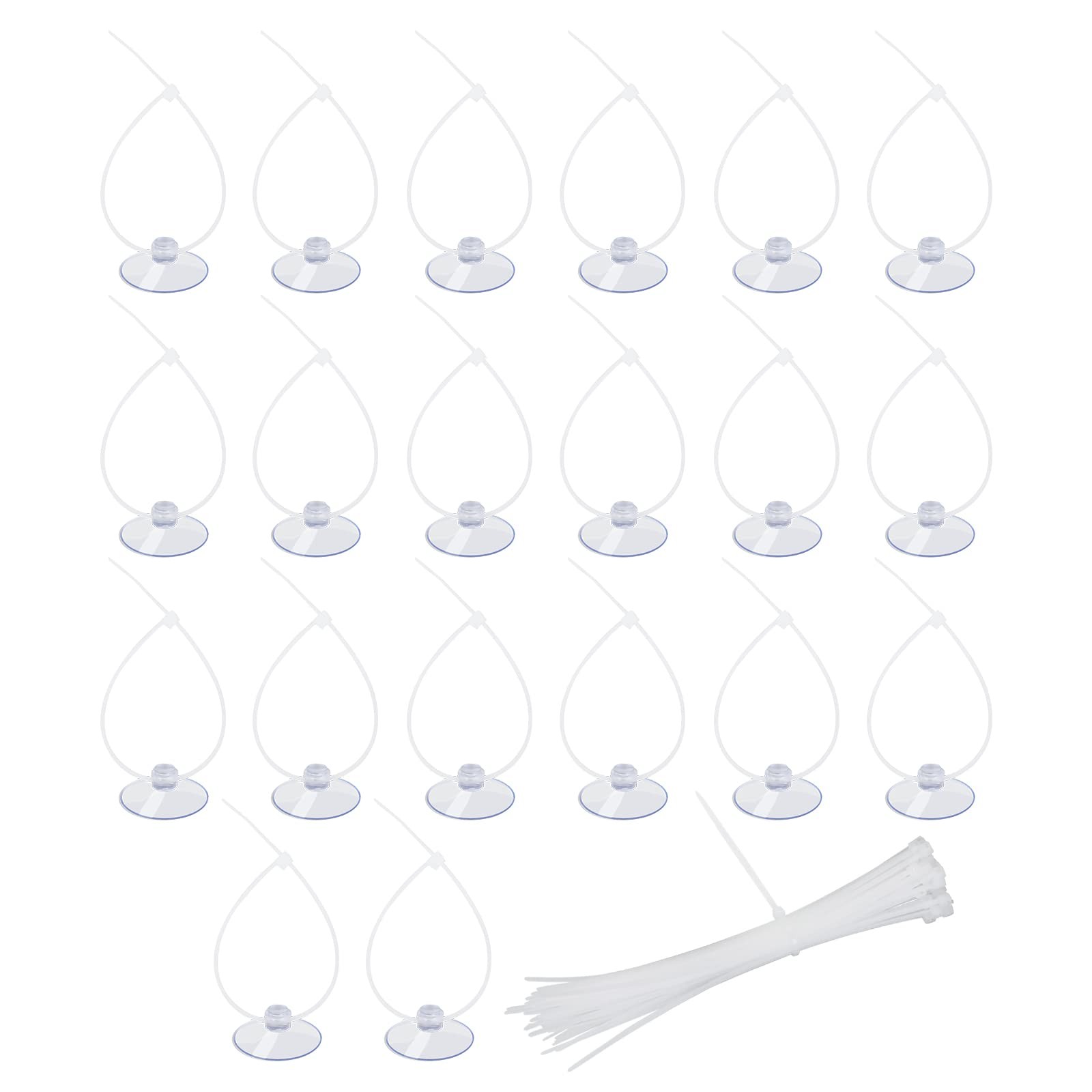 AQUANEAT 20 Pack Suction Cups with 40 Zip Ties for Aquarium Fish Tank...