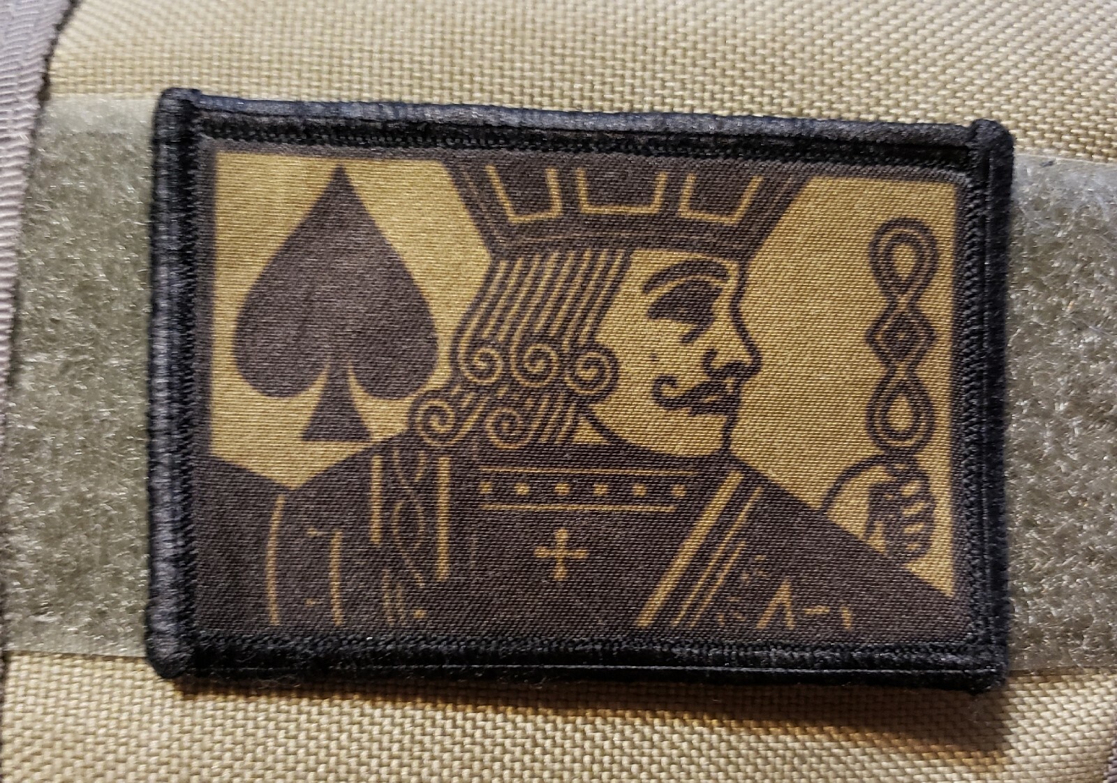 Subdued King of Spades Morale Patch Tactical Military Army Flag USA Hook Badge