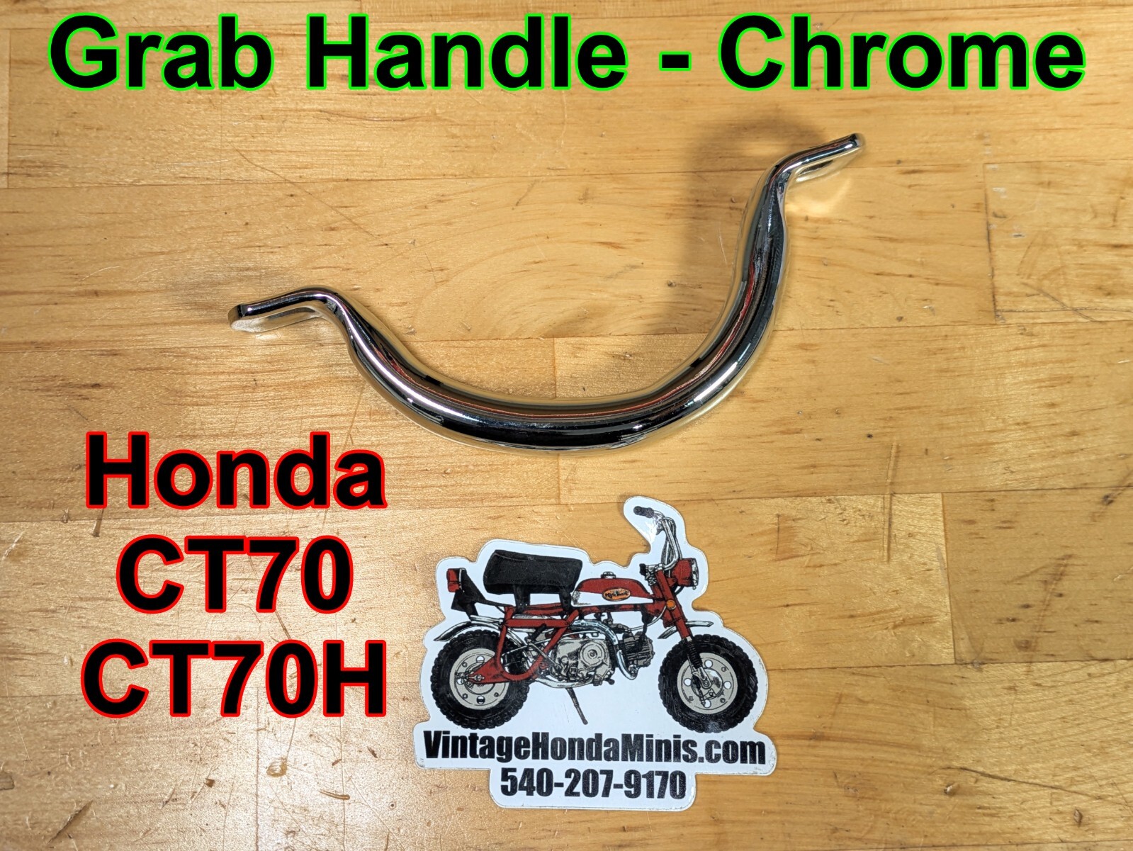 Grab Handle - Reproduction Chrome Grab Bar - Honda CT70 CT70H