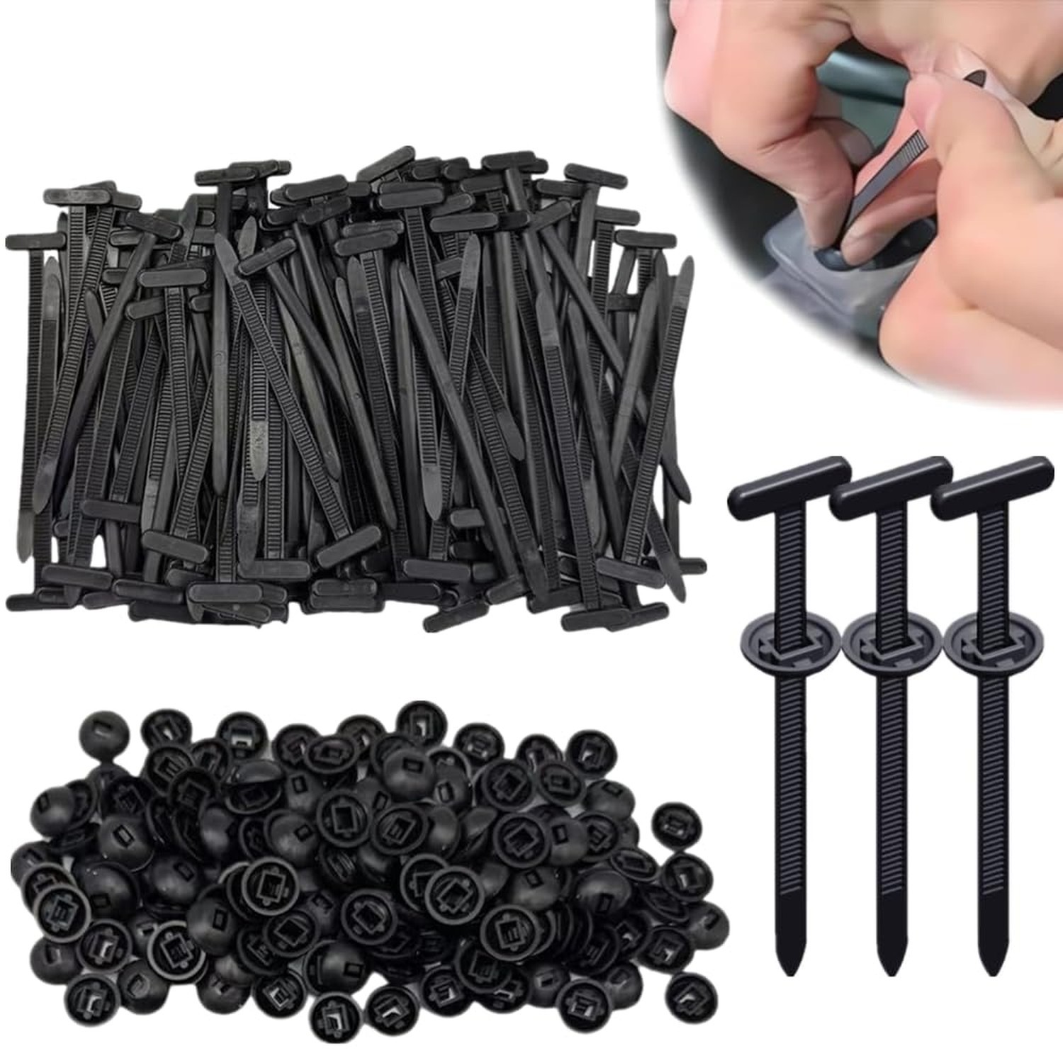 Nylon Universal Cable Tie Buckle,Heavy Duty Self-Locking Nylon Zip Ties Holde...