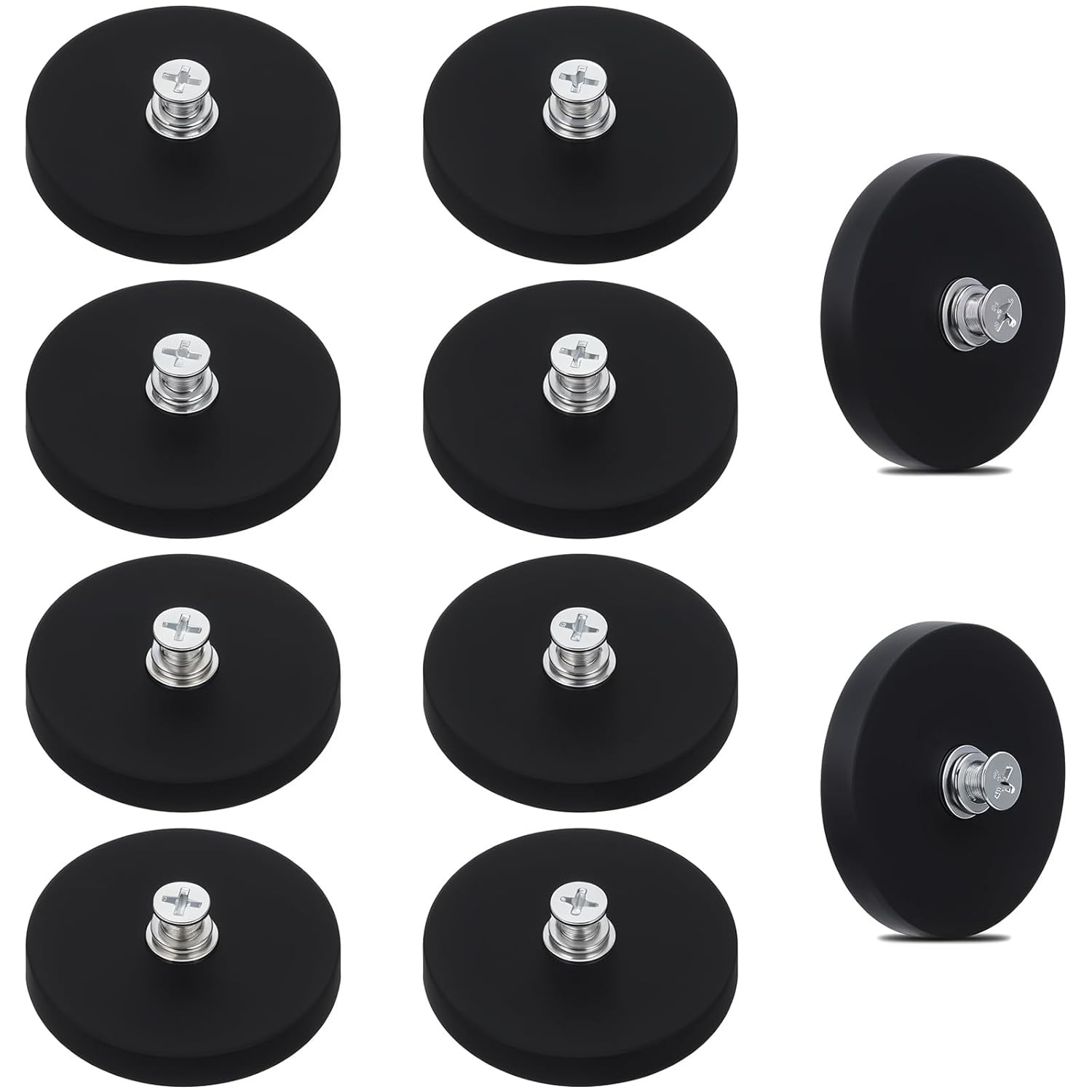 10Pcs Rubber Coated Anti-Scratch Mounting Magnets, 30LBS Neodymium Magnet...