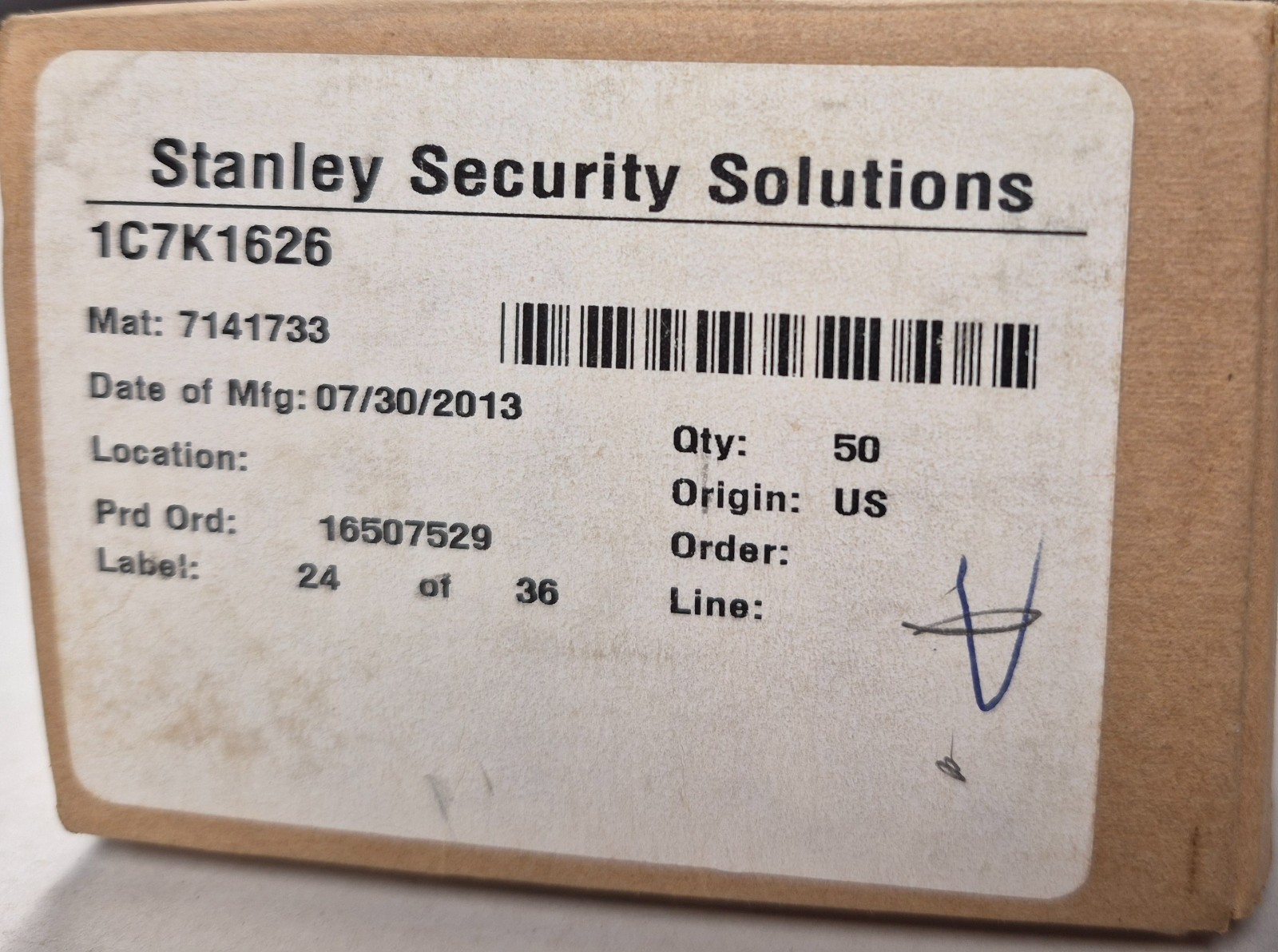 Stanley Best Box of 50 1C7K1626 7-Pin Lock K Cylinder Cores Uncombinated