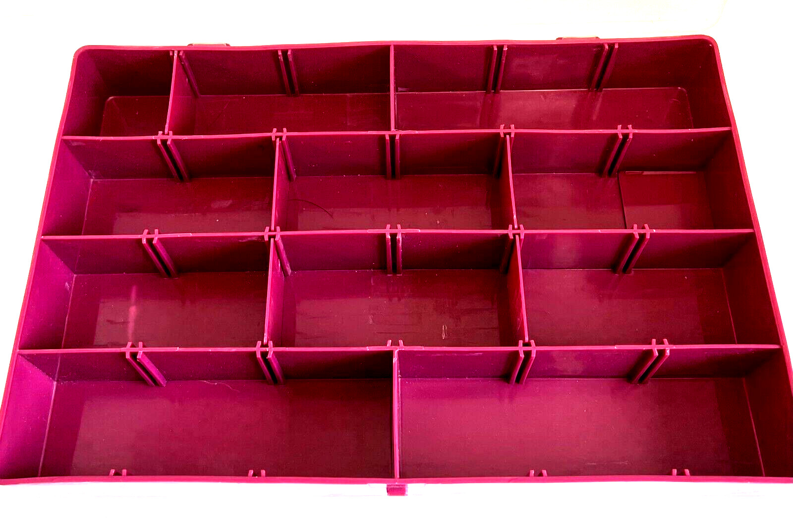 PLASTIC PINK HOBBY CASE 13-1/2 x 9" - USED