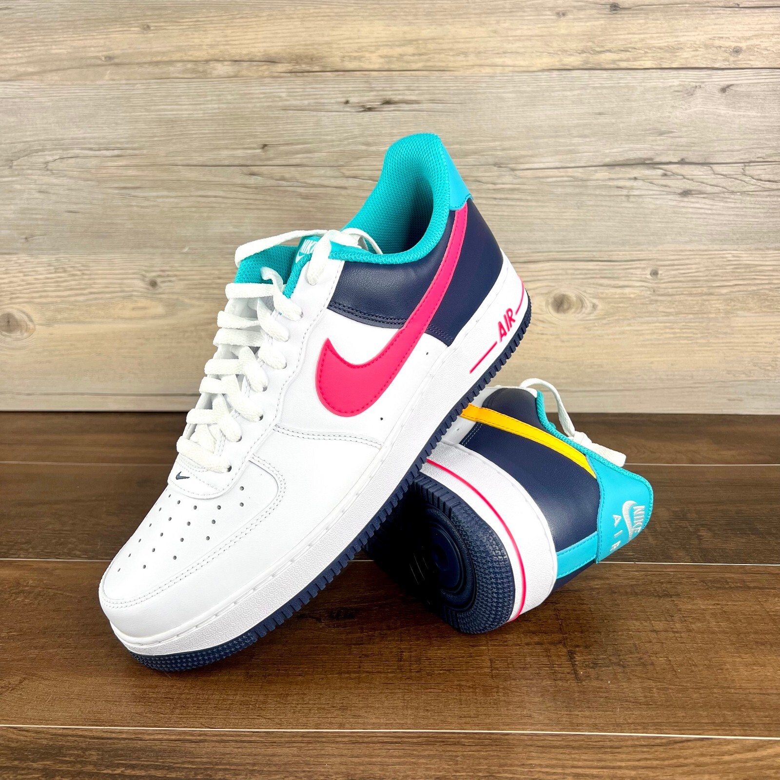 Nike Air Force 1 90 Men Size 10.5 White Racer Pink Thunder Blue HF4849 100