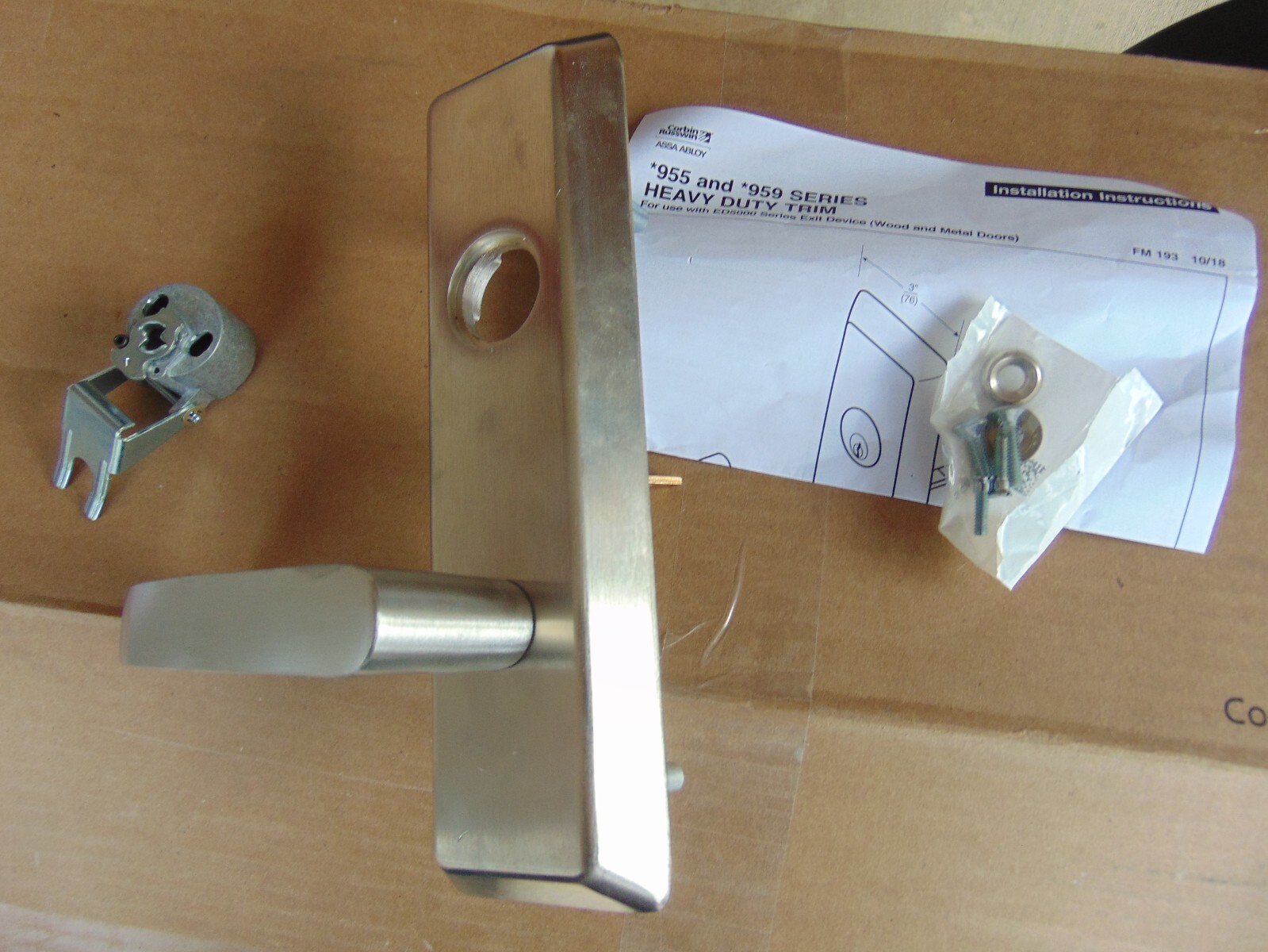 1 CORBIN RUSSWIN PANIC LEVER TRIM 955 AND 959 FOR ED5000 SERIES EXIT DEVICE