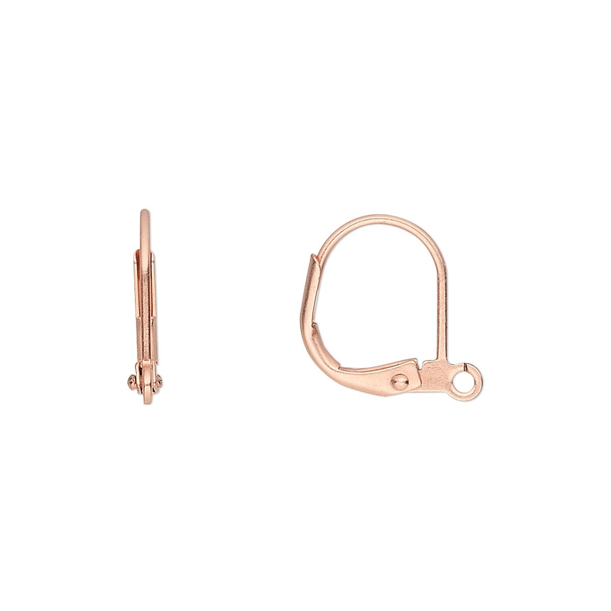 100 Copper Plated Brass 14mm Leverback Earwires with Open Loop Earrings