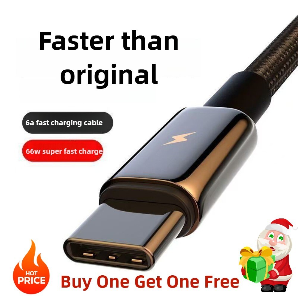 Buy 1 Get 2 New 66W USB to Type C 6A Fast Charging Cable For Samsung Huawei Mate