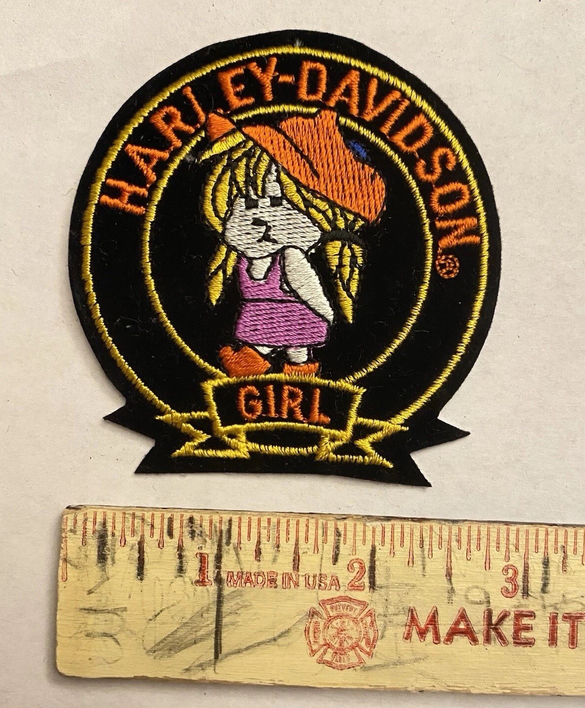 Vintage Harley Davidson Patch 80s Kids Girl Motorcycle Club Mama Rides MC