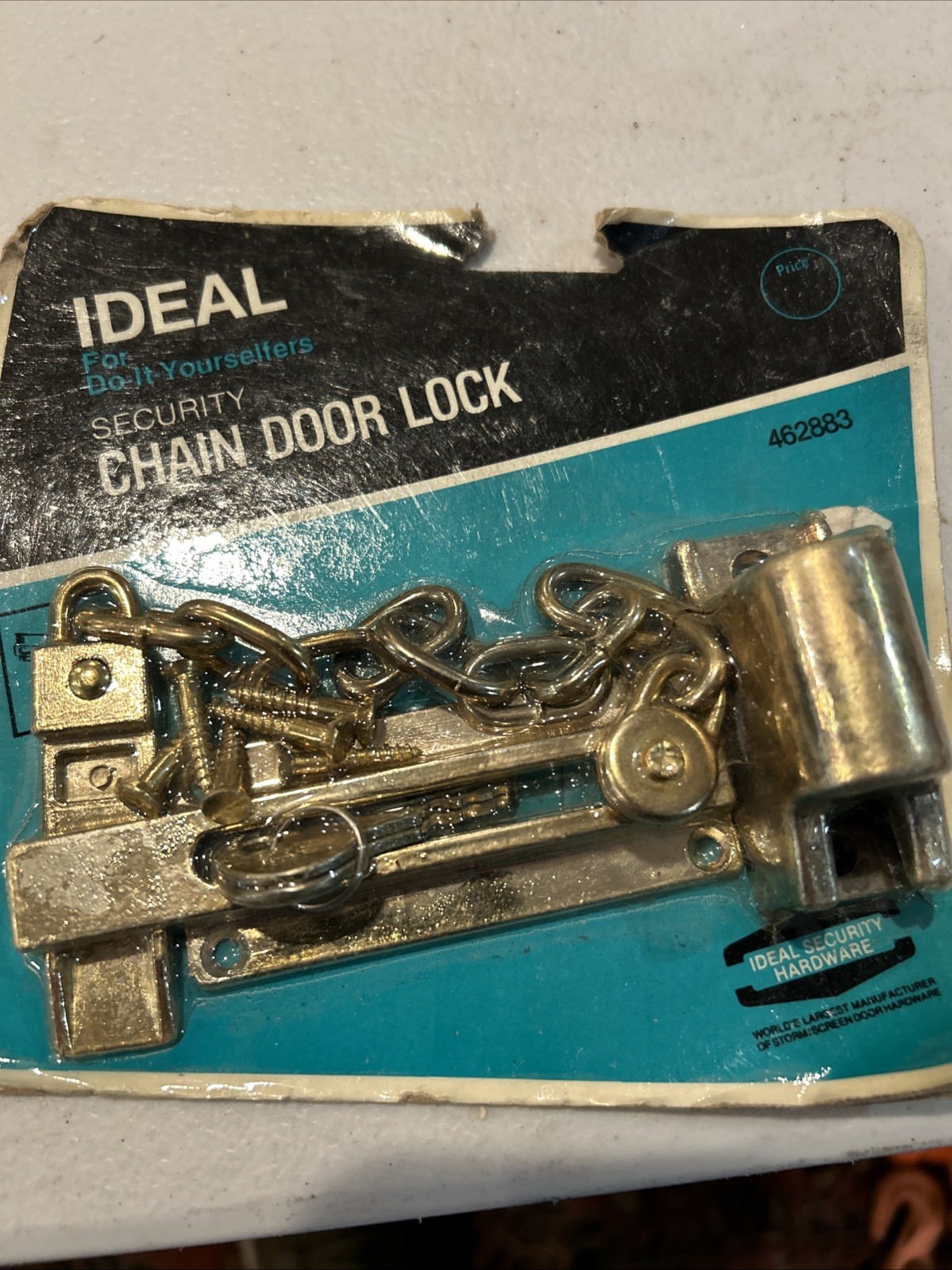 N.O.S. IDEAL 462883SECURITY CHAIN DOOR LOCK  KEY OPERATED DOOR CHAIN BRASS USA