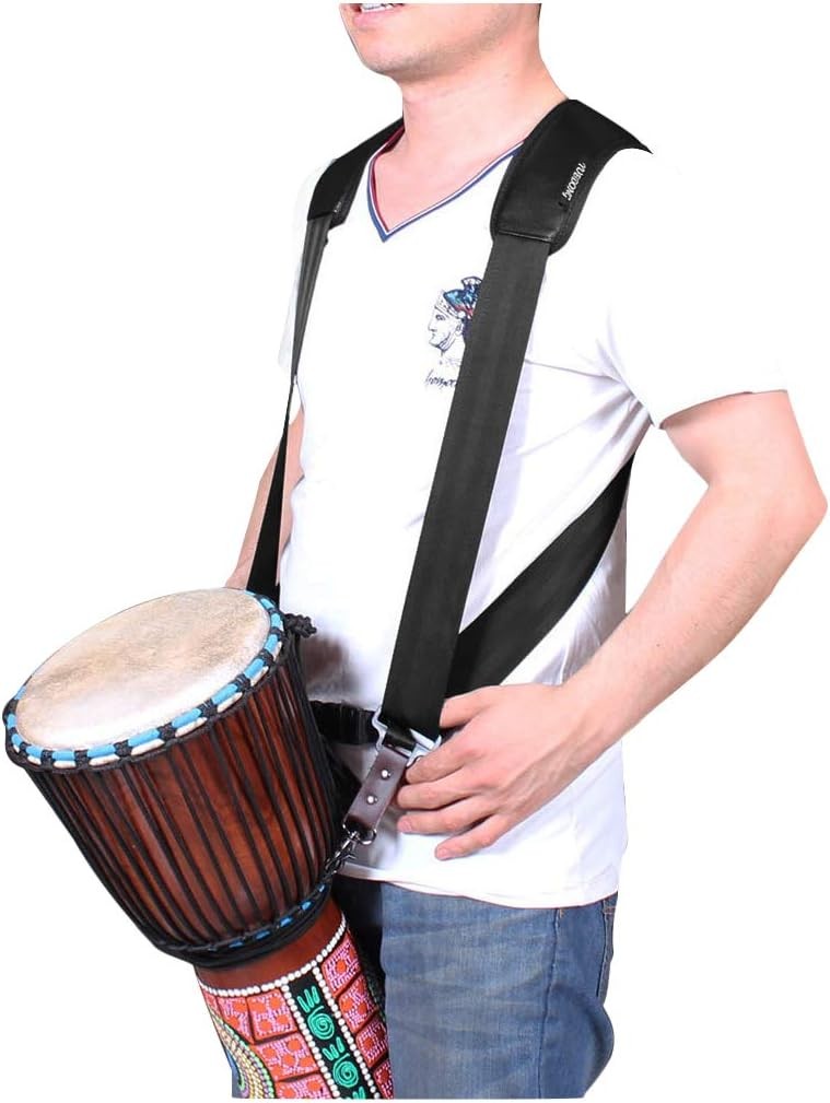 Adjustable Djembe Shoulder Strap Thick Pad African Hand Drum Sling Black