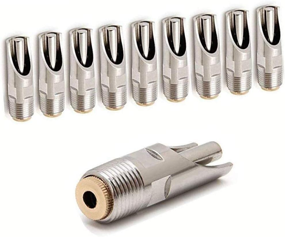 "Pack of 10 1/2"" NPT Stainless Steel Pig Nipples Waterer for Barrel Kits "