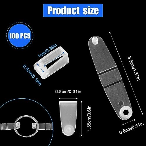100pcs Plastic Keychain Clips - Small Clear Acrylic Keychain Connectors for