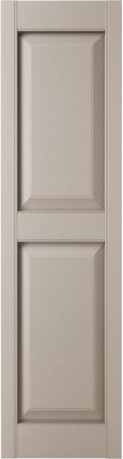 Custom Raised Panel Shutters - Two Equal Panels, 12"W x 28"H, Clay Finish