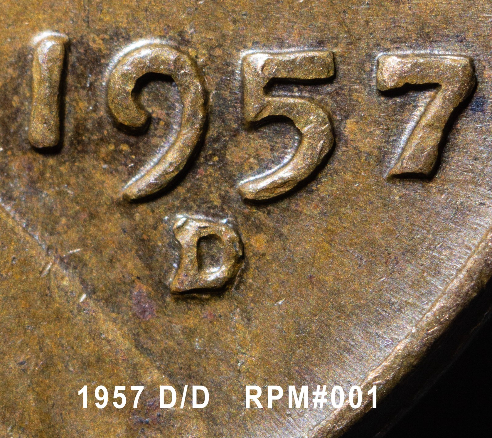 1957-D/D South RPM#1 NICE RE-PUNCHED MINTMARK ERROR!!!!!!!!!!