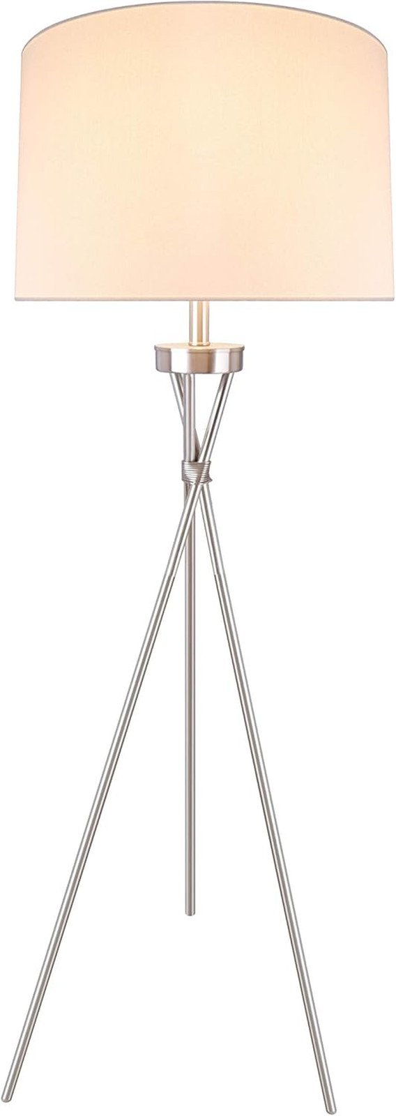Satin Nickel Tripod Floor Lamp - 53" Transitional Design by