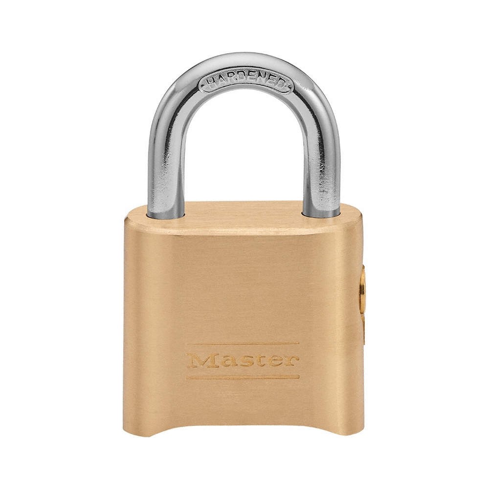 MASTER LOCK 176 Combination Padlock,1 1/2in,Rectgle,Gold 4HY70