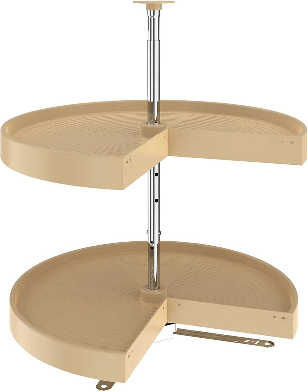 28" Pie-Cut Dual Tier Plastic Lazy Susan Organizer Diagonal Corner Base Cabinets