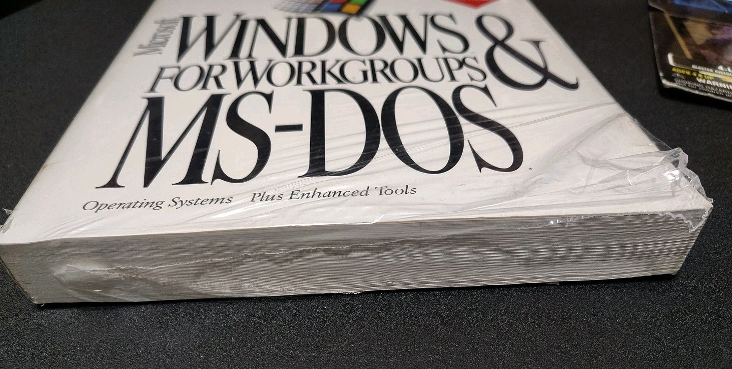 Microsoft MS-DOS & Windows for Workgroups Manual (NEW, factory-sealed) See Pics