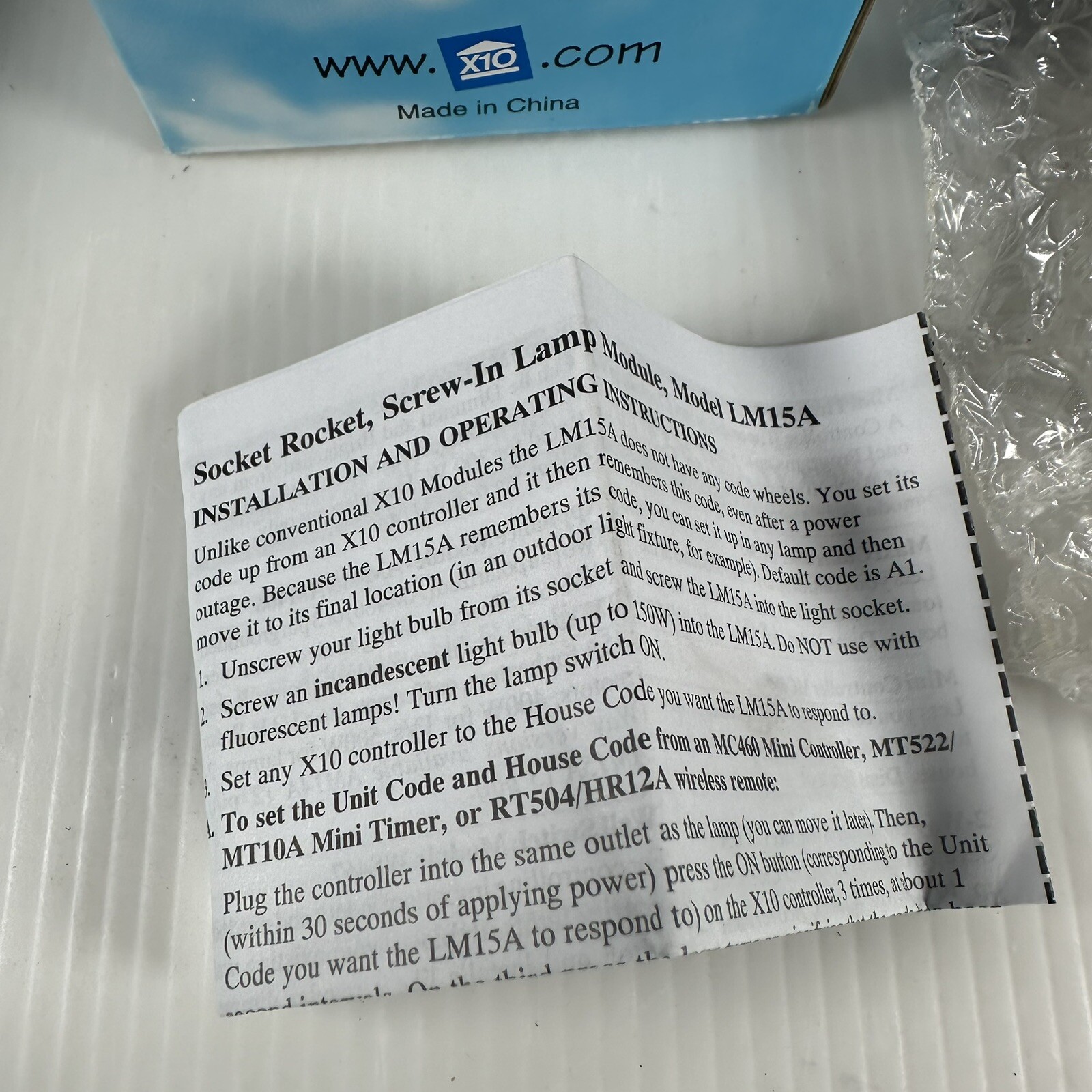X10 LM15A Remote Controlled Lamp Module, Screw-In Socket Rocket NIB