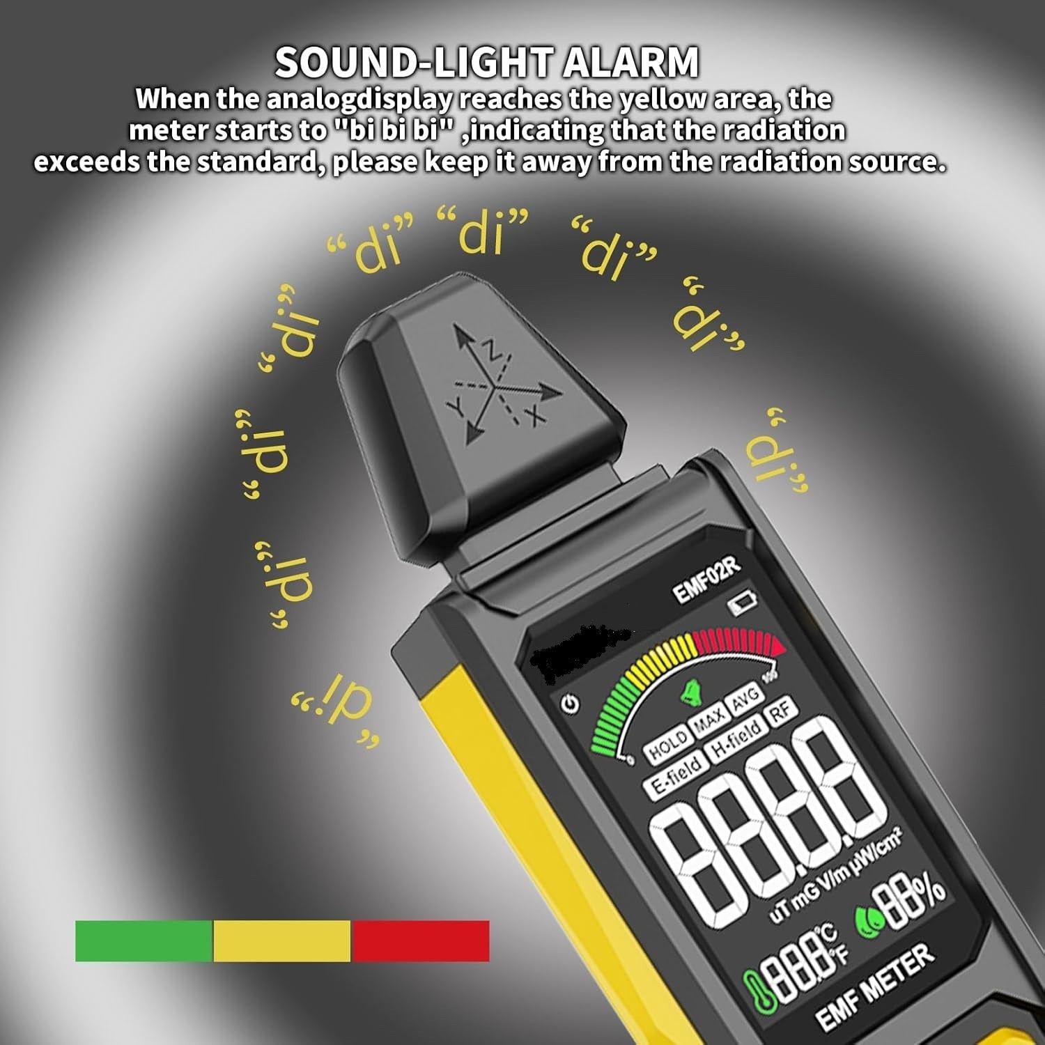 EMF Meter 5 in 1 Rechargeable Digital Electromagnetic Field Radiation EF RF MF