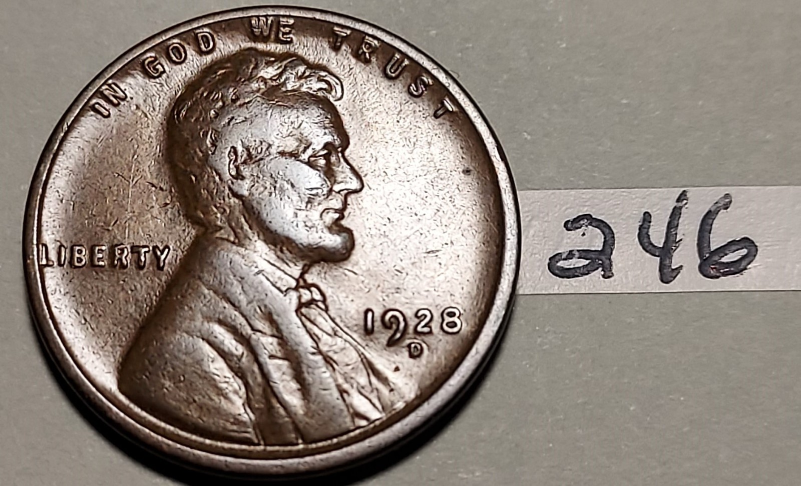 1928-D Lincoln Wheat Cent VERY FINE #246