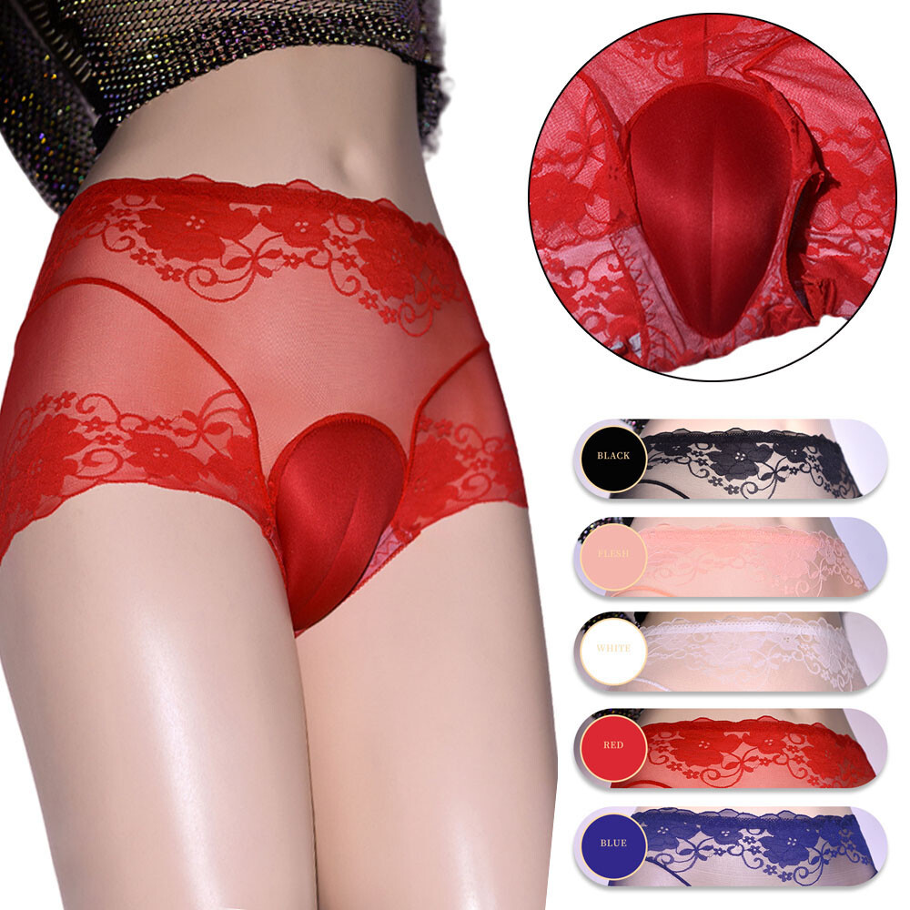 Crossdresser Camel Toe Panties Men Hiding Gaff Thong Lace High Waist Underwe ✨