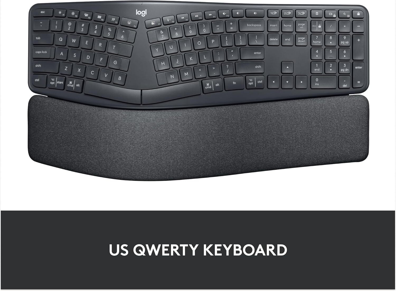 Logitech - ERGO K860 Ergonomic Wireless Keyboard for Windows and Mac with Palm