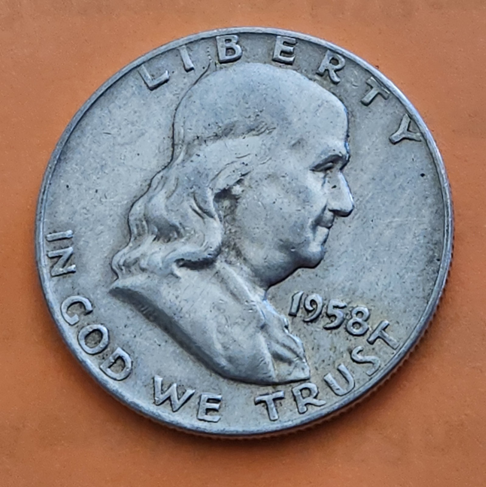 1958 D Ben Franklin Half Dollar