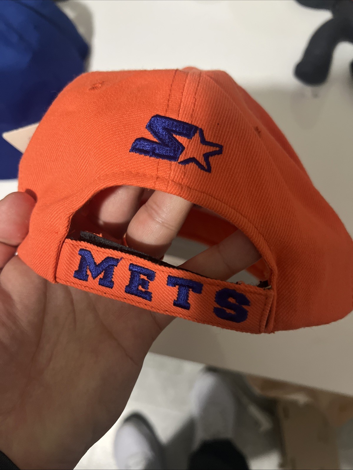 Vintage Starter New York Mets Snapback Hat Blue Orange MLB Baseball Cap OSFA